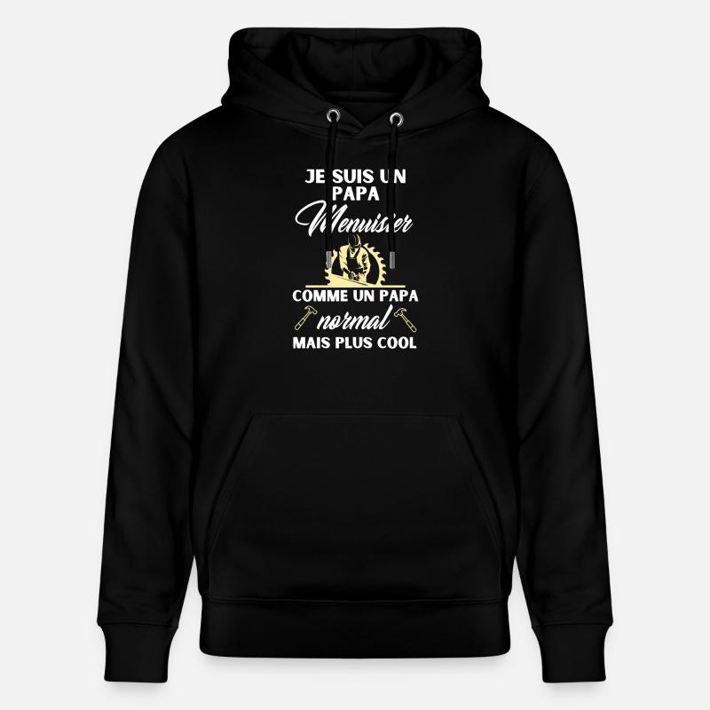 papa menuisier - Sweat à capuche bio CRUISER Stanley/Stella Unisexe - noir
