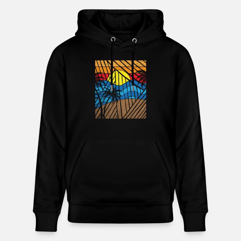 coucher du soleil été - Sweat à capuche bio CRUISER Stanley/Stella Unisexe - noir