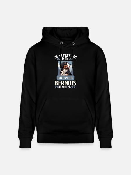 Bouvier bernois chien doux - Sweat à capuche bio CRUISER Stanley/Stella Unisexe - noir