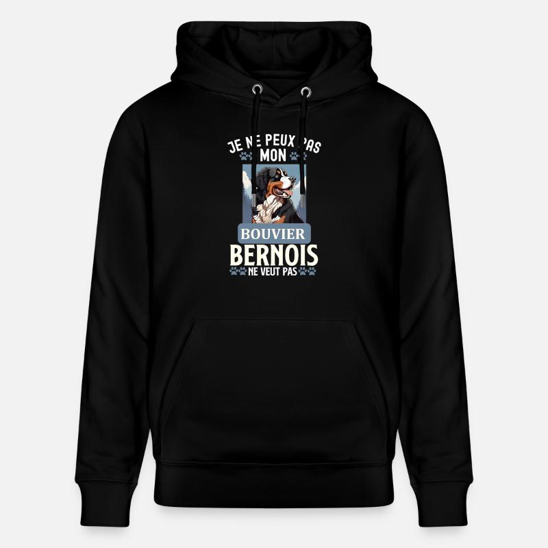 Bouvier bernois chien doux - Sweat à capuche bio CRUISER Stanley/Stella Unisexe - noir