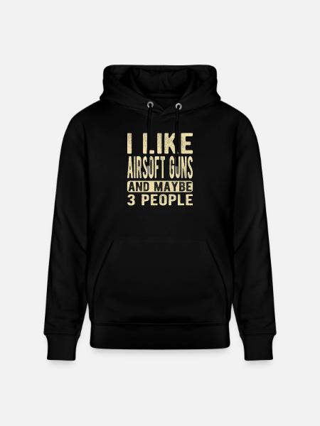 Airsoft Guns Saying - Stanley/Stella CRUISER Unisex Organic Hoodie - black