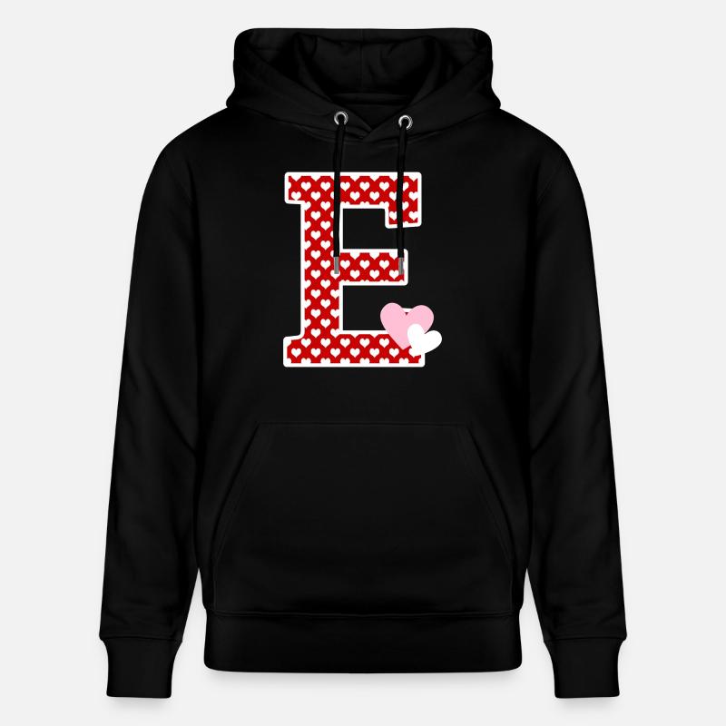 Buchstabe E Herz - Stanley/Stella Unisex Bio-Hoodie CRUISER  - Schwarz