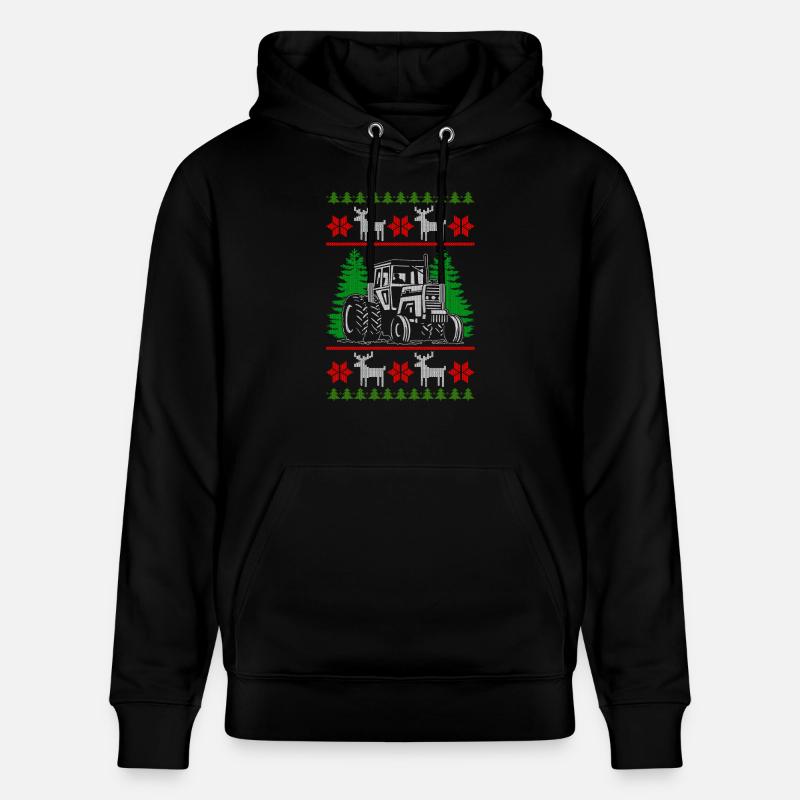 tracteur fermier noël vilain - Sweat à capuche bio CRUISER Stanley/Stella Unisexe - noir