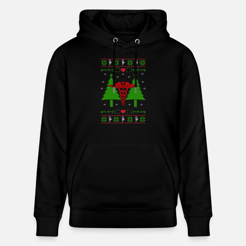 Infirmier infirmière laid de Noël - Sweat à capuche bio CRUISER Stanley/Stella Unisexe - noir