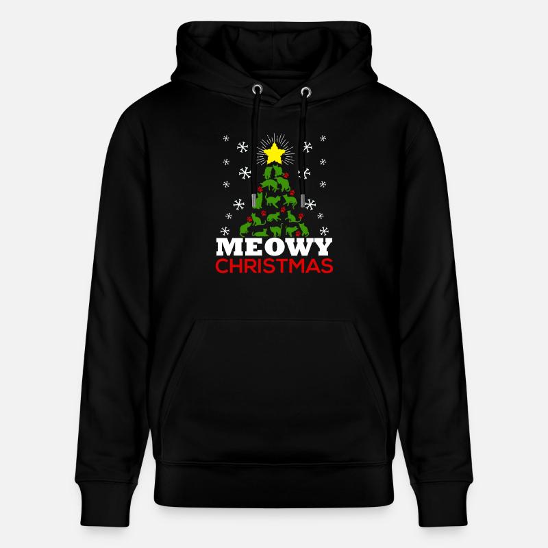 Meowy Arbre de Noël - Sweat à capuche bio CRUISER Stanley/Stella Unisexe - noir