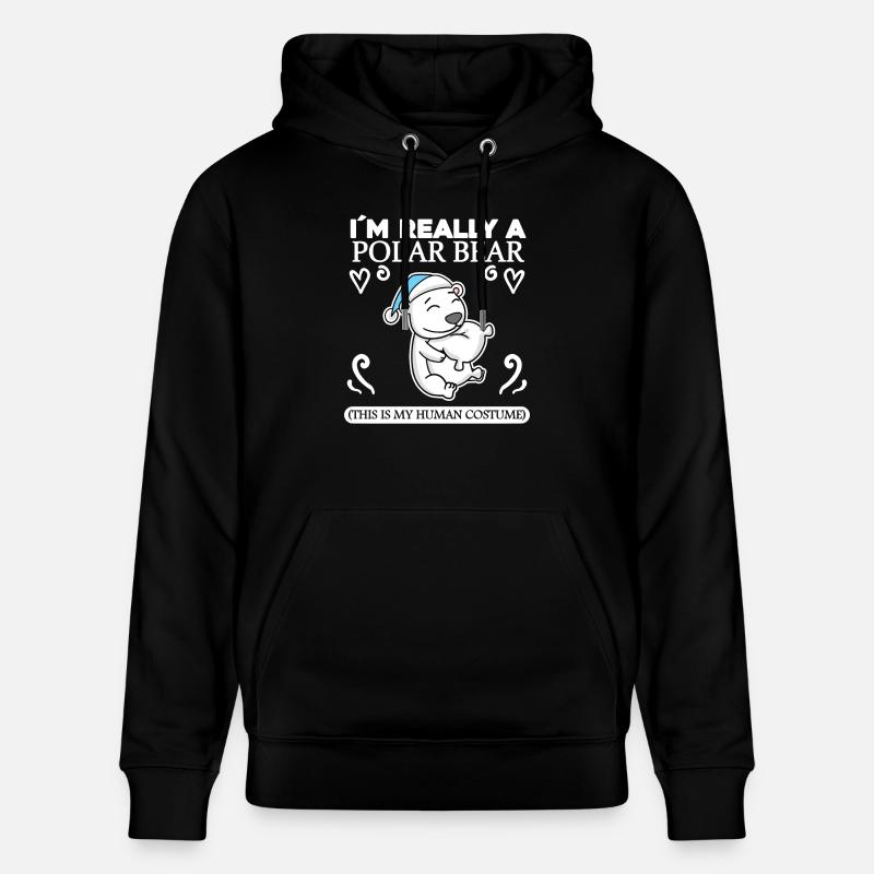 Ours blanc - Sweat à capuche bio CRUISER Stanley/Stella Unisexe - noir