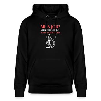 Forensik Design- Perfekt für Kriminaltechnik-Fans - Stanley/Stella Unisex Bio-Hoodie CRUISER  - Schwarz - Vorne - Alina (178cm) & Michal (187cm)