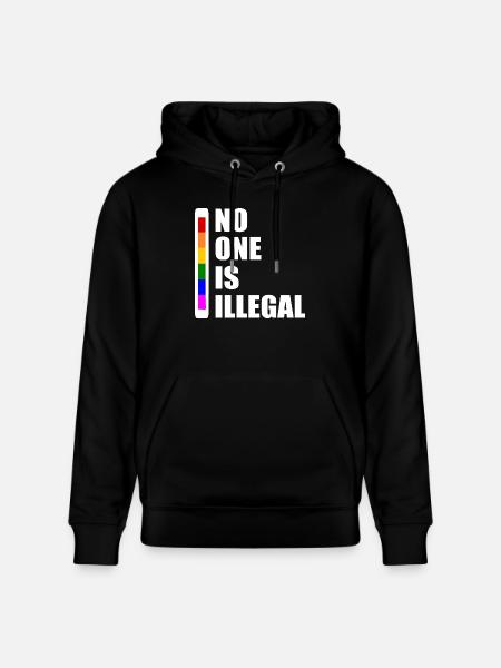 No one is illegal - Stanley/Stella CRUISER Unisex Organic Hoodie - black