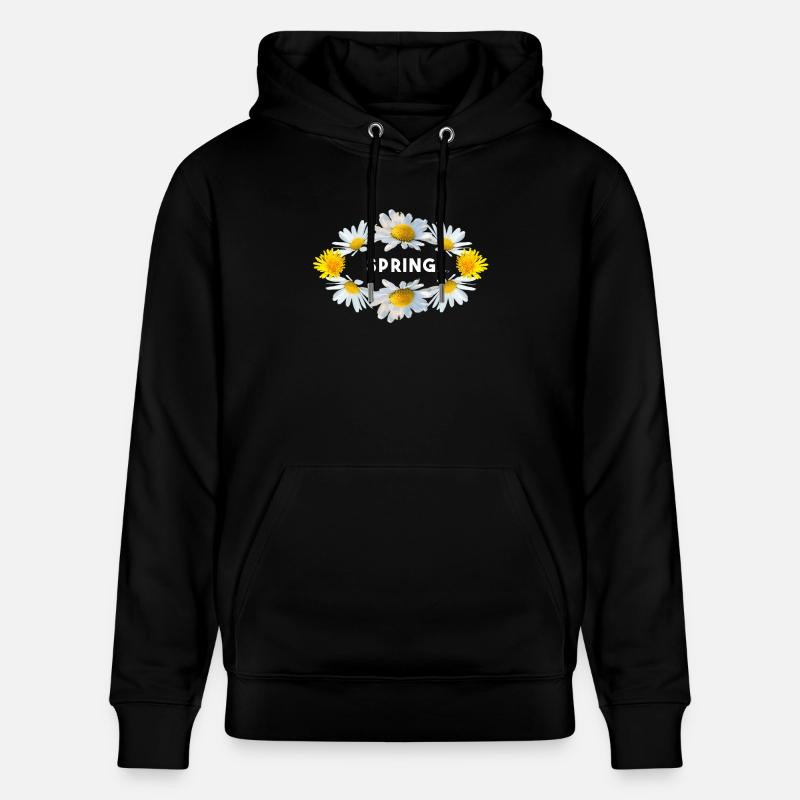 Printemps Vibrations printanières Fleurs - Sweat à capuche bio CRUISER Stanley/Stella Unisexe - noir