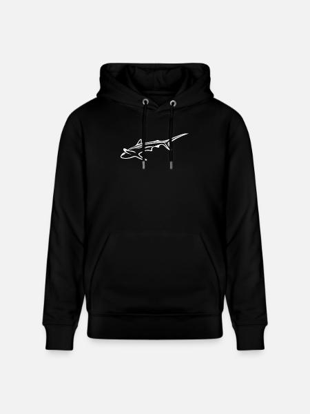 Elegant shark in drift current - Stanley/Stella CRUISER Unisex Organic Hoodie - black