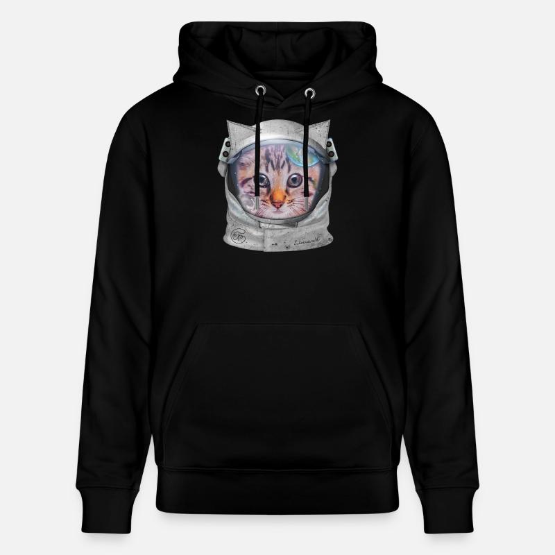 Chat dans l’espace - Sweat à capuche bio CRUISER Stanley/Stella Unisexe - noir