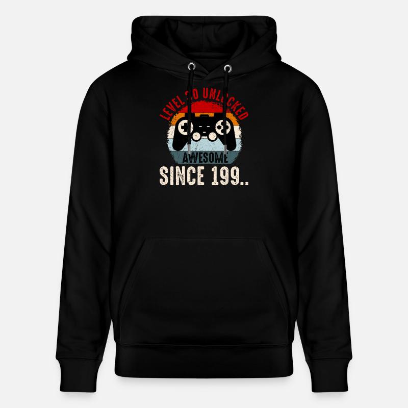 Level-30 Entsperrter Retro-Controller - Stanley/Stella Unisex Bio-Hoodie CRUISER  - Schwarz