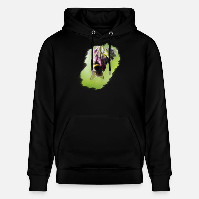 Abeille sur fleur gros plan - Sweat à capuche bio CRUISER Stanley/Stella Unisexe - noir
