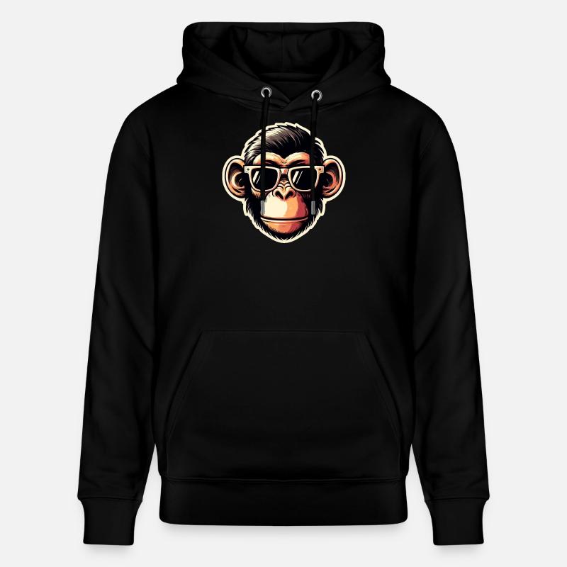 Affe Brille cool - Stanley/Stella Unisex Bio-Hoodie CRUISER  - Schwarz
