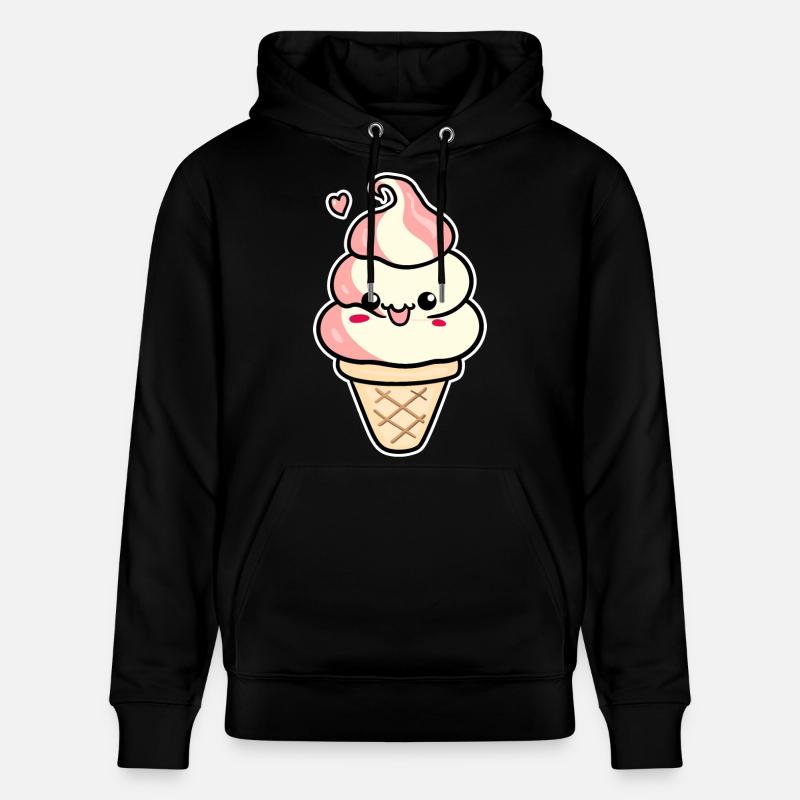 Cartoon Eiscreme - Stanley/Stella Unisex Bio-Hoodie CRUISER  - Schwarz
