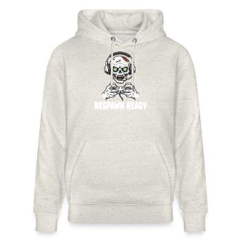 Respawn Ready Zombie Skull Gaming - Stanley/Stella CRUISER Unisex Organic Hoodie - heather oatmeal - Front - Alina (178cm) & Michal (187cm)