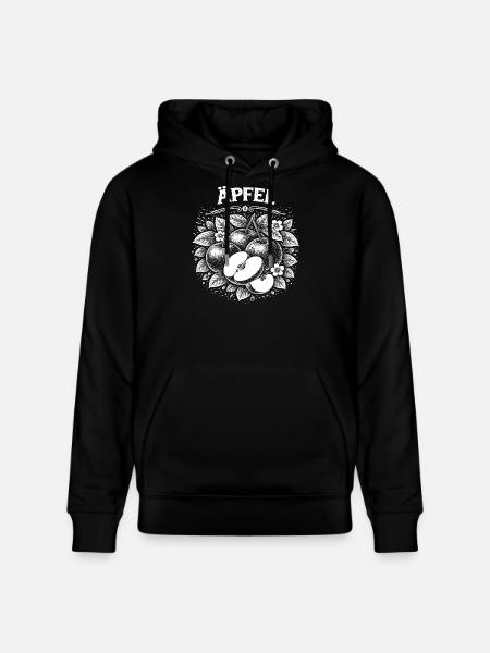 Apple Woodcut Botanical Print - Stanley/Stella CRUISER Unisex Organic Hoodie - black