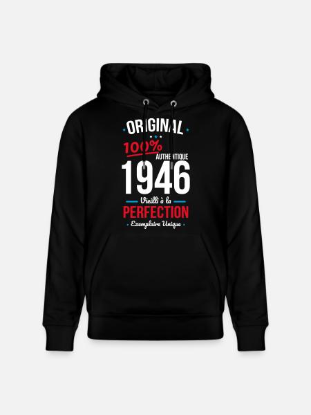 1946 – Original – Exemplaire unique - Sweat à capuche bio CRUISER Stanley/Stella Unisexe - noir