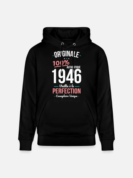 1946 – Originale – Exemplaire unique - Sweat à capuche bio CRUISER Stanley/Stella Unisexe - noir