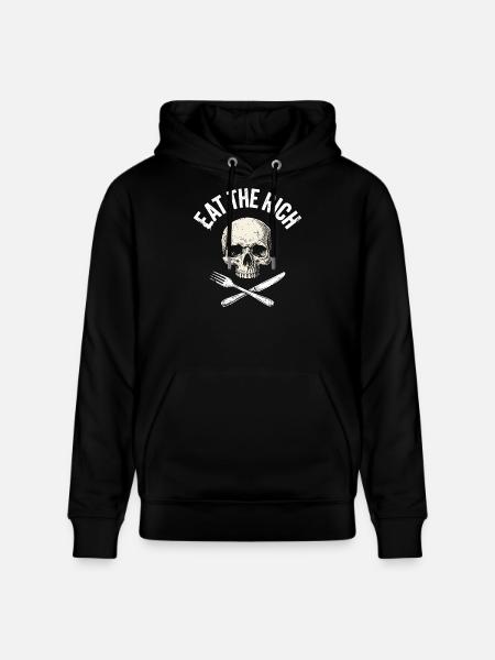 Eat the Rich Skull - Stanley/Stella CRUISER Unisex Organic Hoodie - black