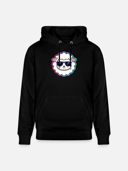 Schaf-Hipster-Brille - Stanley/Stella Unisex Bio-Hoodie CRUISER - Schwarz