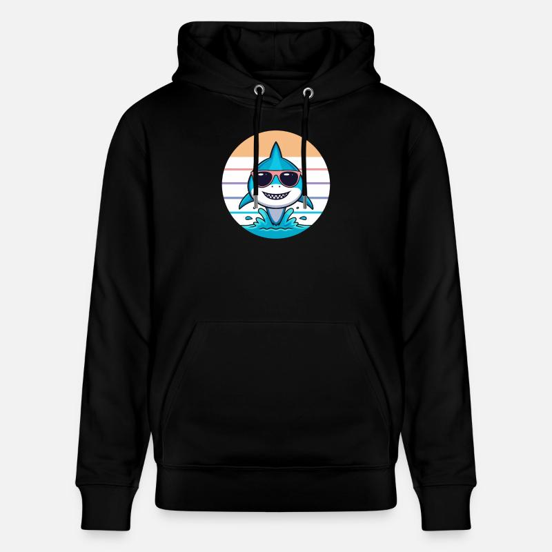 Requin pastel lunettes de soleil - Sweat à capuche bio CRUISER Stanley/Stella Unisexe - noir