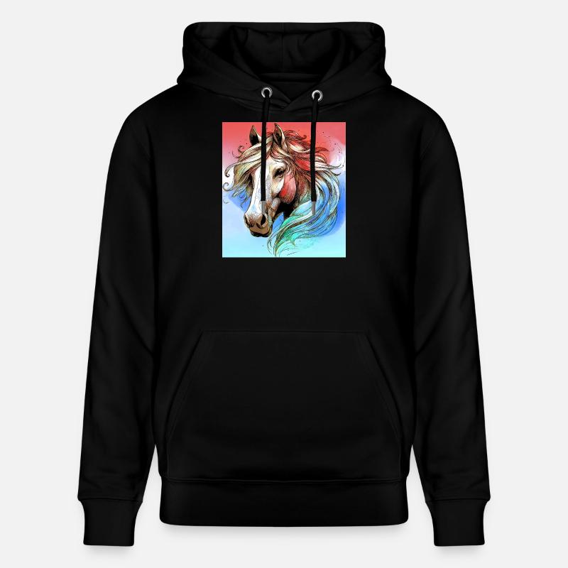Pferd - Stanley/Stella Unisex Bio-Hoodie CRUISER - Schwarz