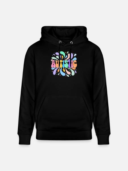 Autistischer Regenbogenspritzer - Stanley/Stella Unisex Bio-Hoodie CRUISER - Schwarz