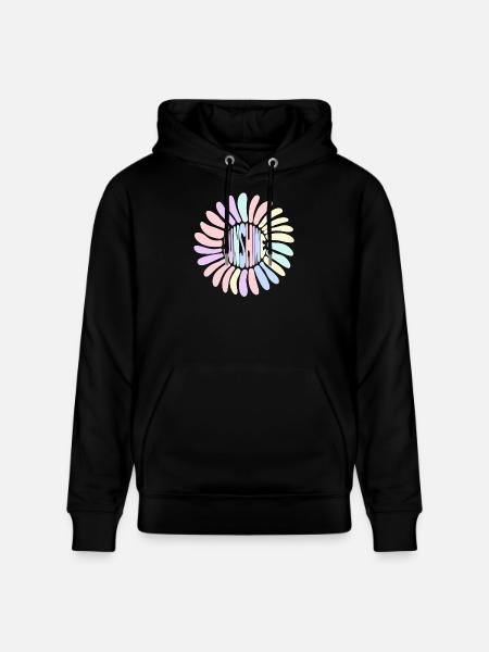 Pastel Sunshine Sun Spiral - Stanley/Stella CRUISER Unisex Organic Hoodie - black