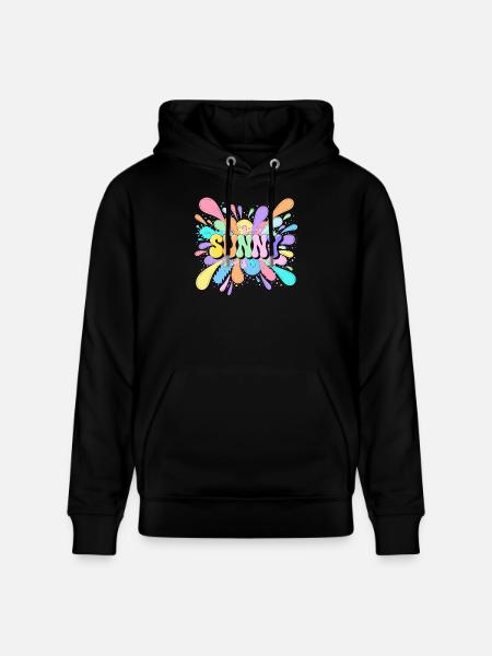 Sunny Splash Farbausbruch - Stanley/Stella Unisex Bio-Hoodie CRUISER  - Schwarz