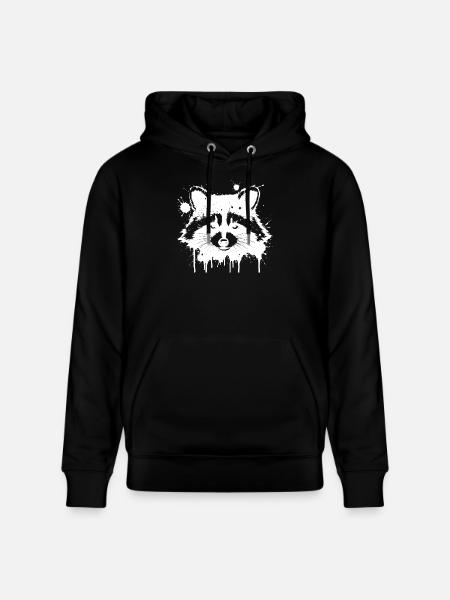 Waschbär Spritzweiß - Stanley/Stella Unisex Bio-Hoodie CRUISER - Schwarz