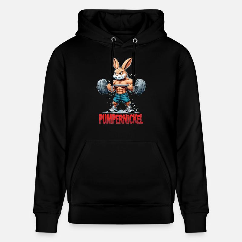 Pumpernickel - Lapin en musculation - Sweat à capuche bio CRUISER Stanley/Stella Unisexe - noir