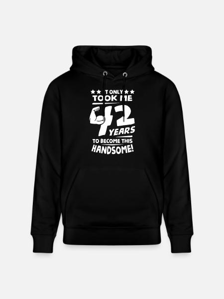 Happy 42 Years Old - Stanley/Stella CRUISER Unisex Organic Hoodie - black