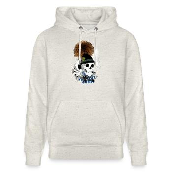 Sepp_Bayern-skull - Stanley/Stella CRUISER Unisex Organic Hoodie - heather oatmeal - Front - Alina (178cm) & Michal (187cm)