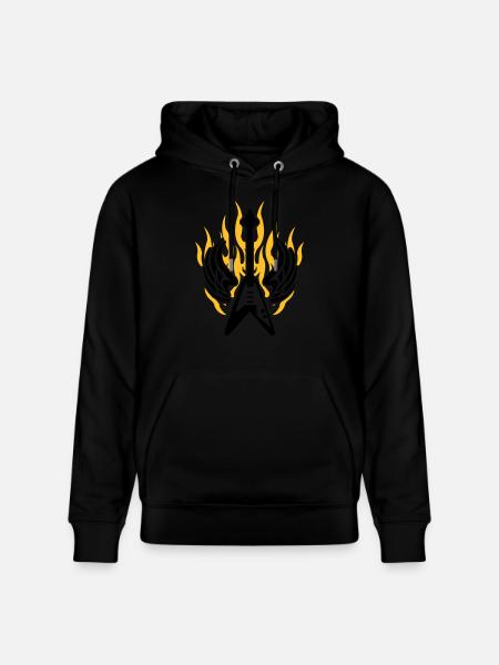 guitar wing flame - Stanley/Stella CRUISER Unisex Organic Hoodie - black
