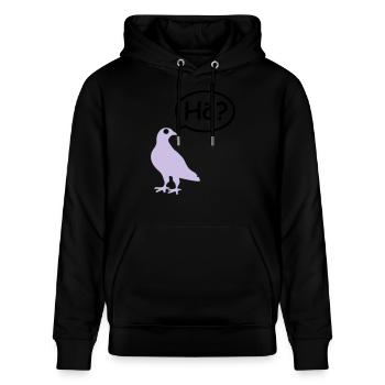 Lustige Taube - Stanley/Stella Unisex Bio-Hoodie CRUISER  - Schwarz - Vorne - Alina (178cm) & Michal (187cm)
