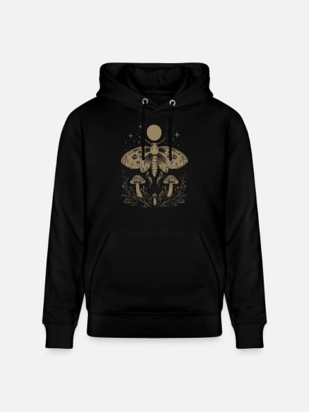 Moth Fairycore Goth Grunge - Stanley/Stella CRUISER Unisex Organic Hoodie - black