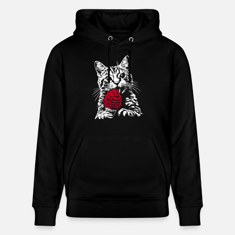Glace Funny Cat - Sweat à capuche bio CRUISER Stanley/Stella Unisexe - noir