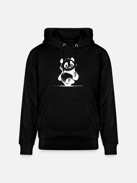 Panda Kids Bambino Orsetto di Peluche - Felpa con cappuccio ecologica unisex CRUISER di Stanley/Stella - nero