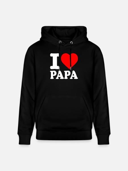I love papa - Stanley/Stella CRUISER Unisex Organic Hoodie - black