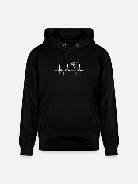 Heartbeat for cuddly dolphins - Stanley/Stella CRUISER Unisex Organic Hoodie - black