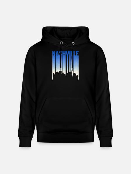 Nashville Skyline Gradient - Stanley/Stella CRUISER Unisex Organic Hoodie - black