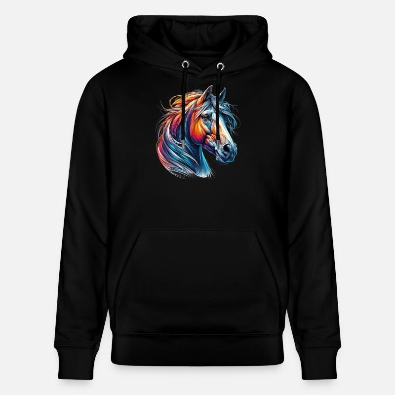 Pferd - Stanley/Stella Unisex Bio-Hoodie CRUISER  - Schwarz