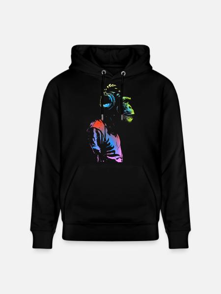 Affe mit Kopfhörern 🎧 - Stanley/Stella Unisex Bio-Hoodie CRUISER - Schwarz