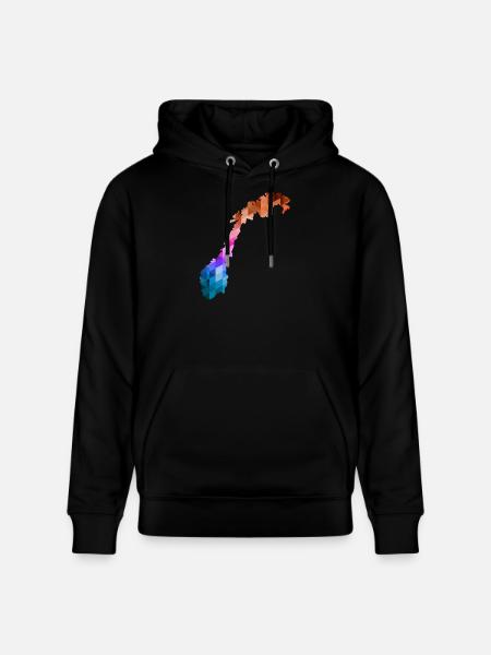 Norge - Norge - Norge - Flag - Skandinavien - Stanley/Stella CRUISER økologisk unisex-hoodie - sort