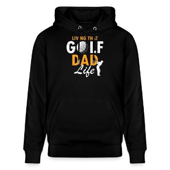 Living That Golf Dad Life Funny Sport Odds - Stanley/Stella CRUISER Unisex Organic Hoodie - black - Front - Alina (178cm) & Michal (187cm)