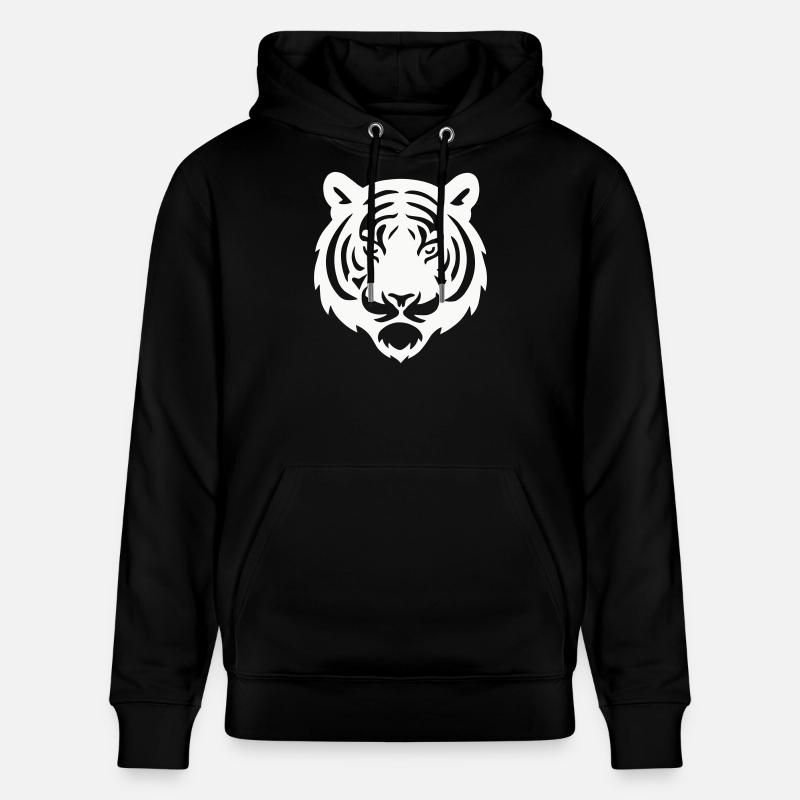 Tiger Kopf Silhouette - Stanley/Stella Unisex Bio-Hoodie CRUISER  - Schwarz
