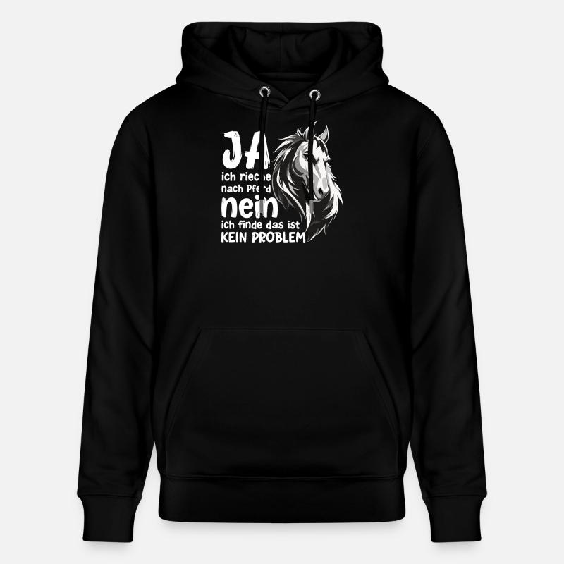 Pferde Spruch mit Pferdekopf Statement Hobby - Stanley/Stella Unisex Bio-Hoodie CRUISER - Schwarz