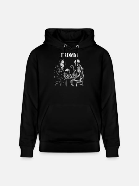 Noir-Schach: Erich Fromm-Psychoanalyse vs. Skelett - Stanley/Stella Unisex Bio-Hoodie CRUISER - Schwarz