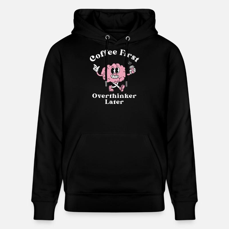 Erst Kaffee, dann Grübelei - Stanley/Stella Unisex Bio-Hoodie CRUISER  - Schwarz